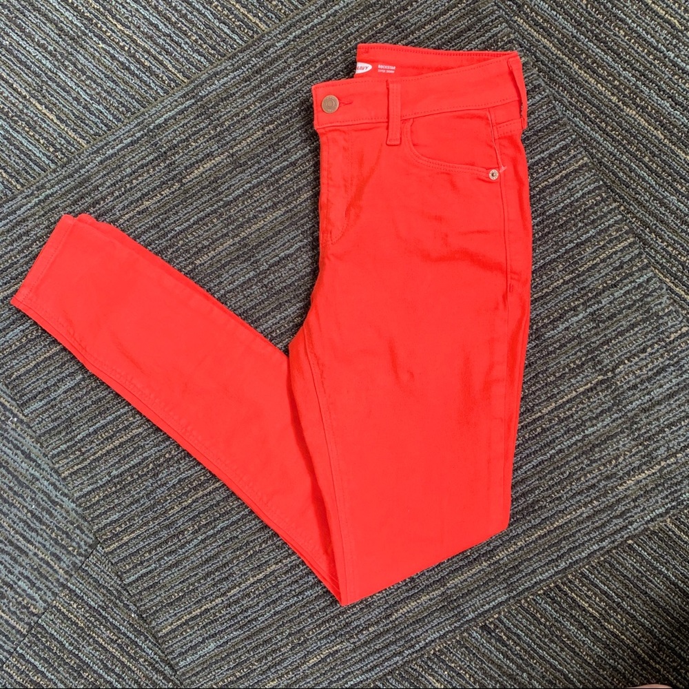 🎸Red Mid Rise Rockstar Pants 🎸